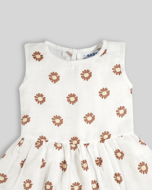 Baby Frock-Button Floral
