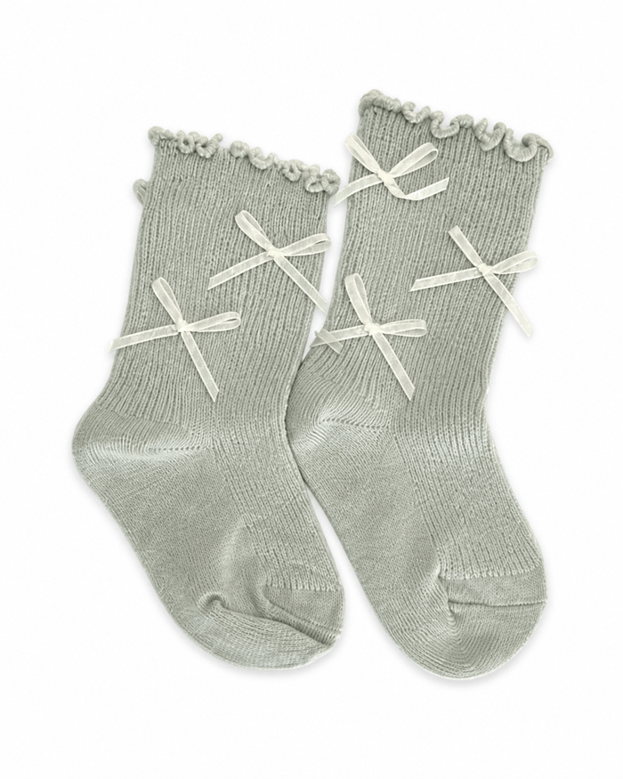 Grey Bow Baby Socks