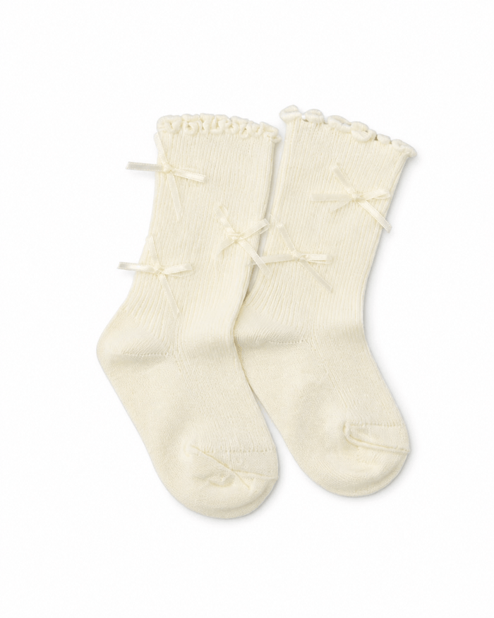 White Bow Baby Socks