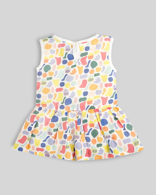Baby Frock-Button Abstract