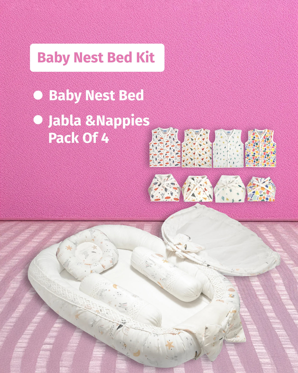 Baby Nest Bed Kit Dreamy Night White