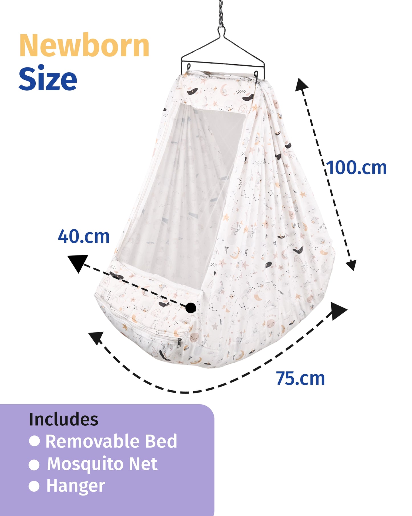 Baby Cradle Bed Choco Sky