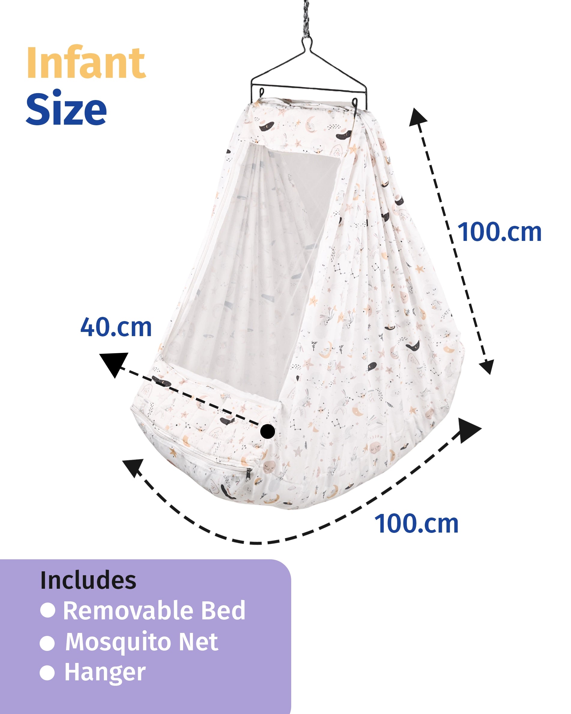 Baby Cradle Bed Dreamy Night White