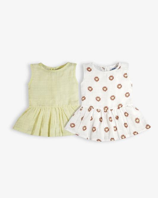 Little Button Frocks Combo Pack of 2