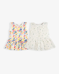 Honeybee Button frocks Combo Pack of 2