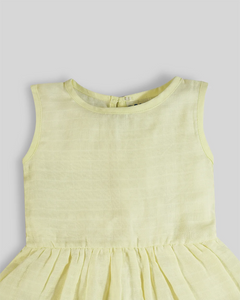 Baby Frock-Button Yellow