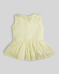 Baby Frock-Button Yellow