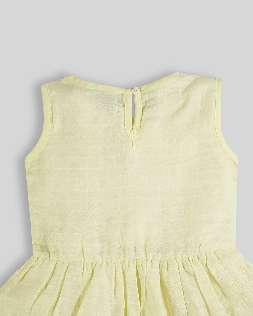 Baby Frock-Button Yellow