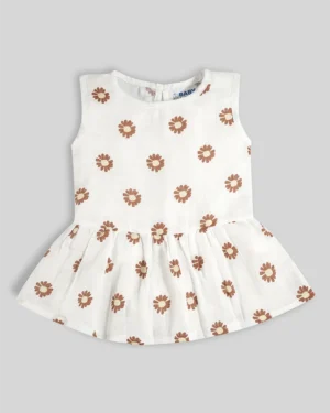 Baby Frock-Button Floral