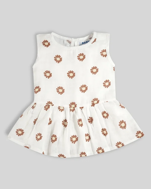 Baby Frock-Button Floral