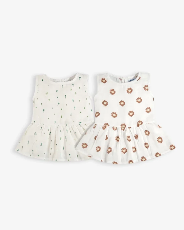 Little Twinkles Button Frocks Combo Pack of 2