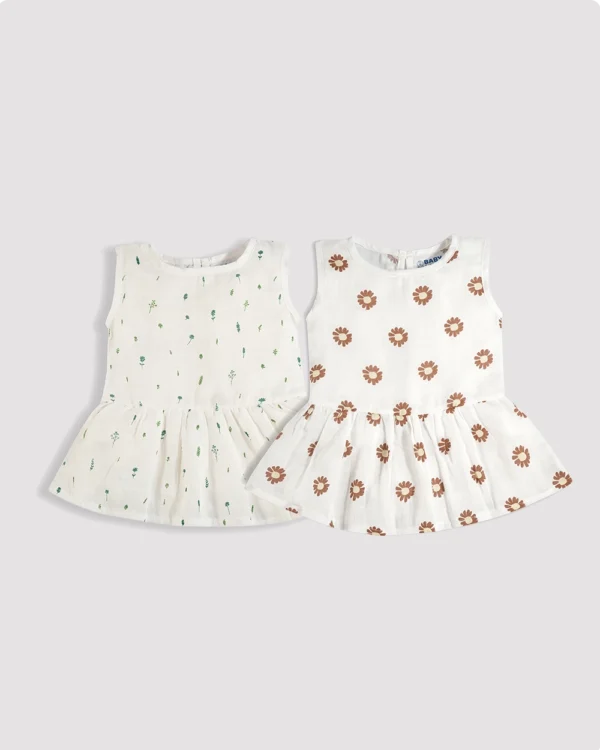 Little Twinkles Button Frocks Combo Pack of 2