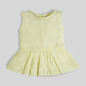 Baby Frock-Button Yellow