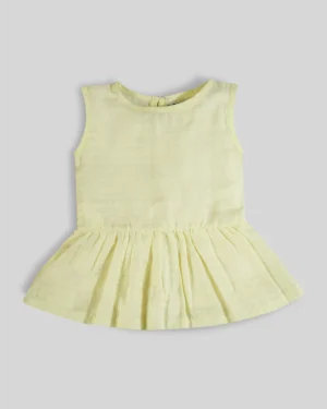 Baby Frock-Button Yellow