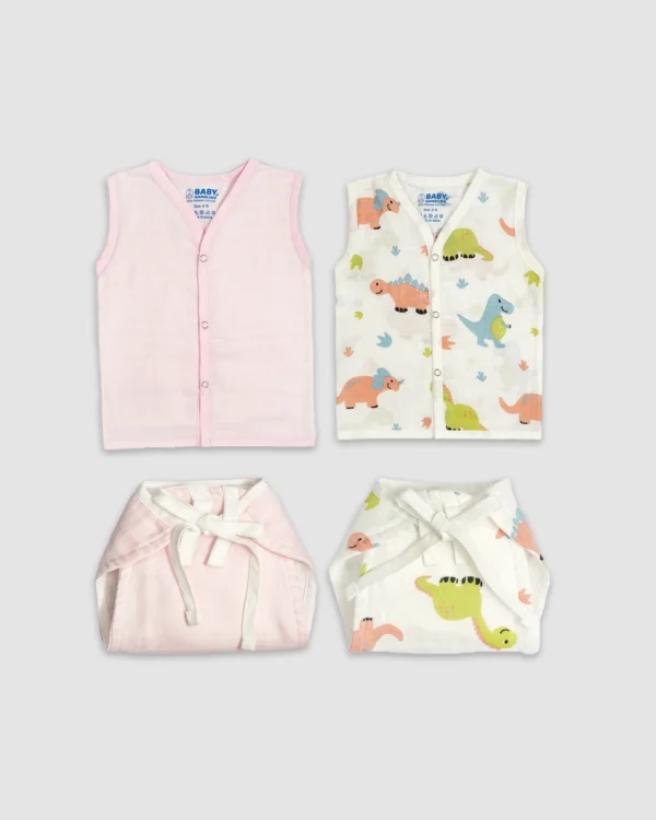 Pink Dino Jablas and Nappies Combo Pack of 2