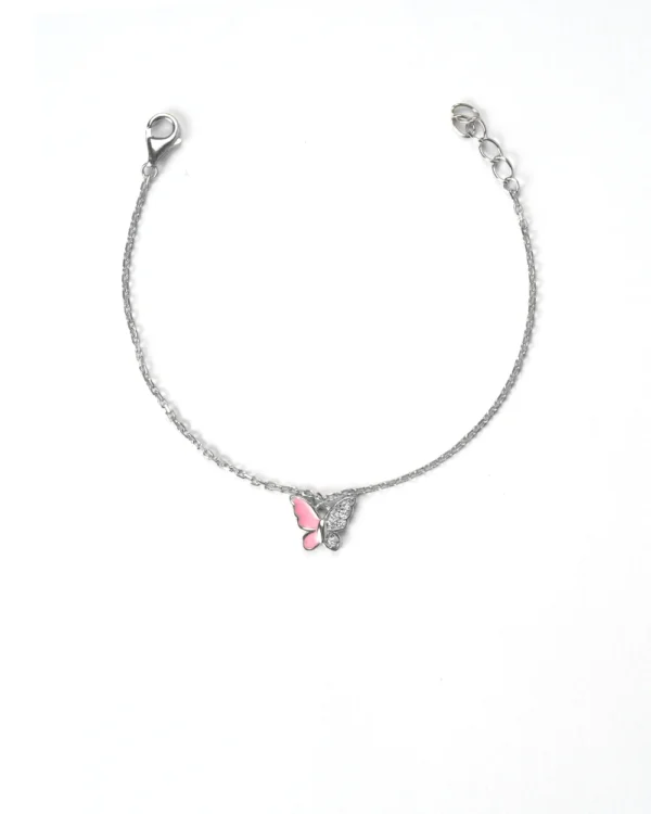 Pink Flutter Charm Bracelet