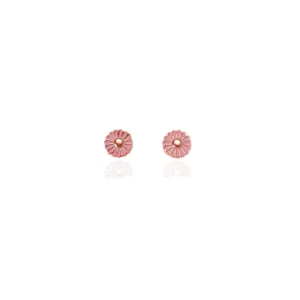 rose gold floral stud