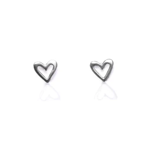 silver heart stud 1.14