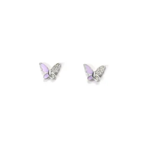 studs silver butterflt purple 1