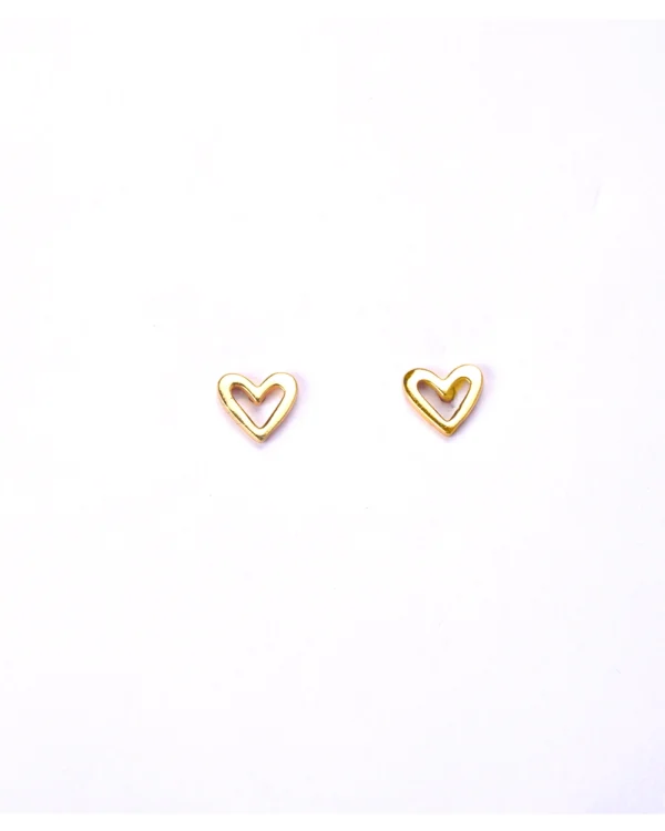 Golden Heart Charm Stud