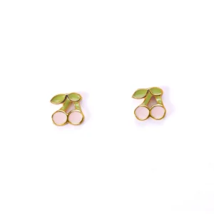 Golden Plum Charm Stud